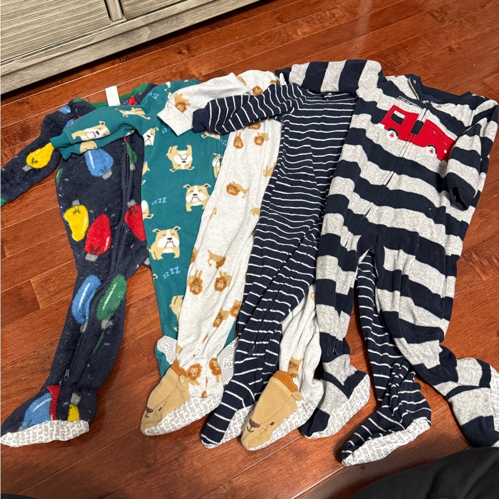 Cozy Fleece Baby Footed Pajamas Set 18 Month size